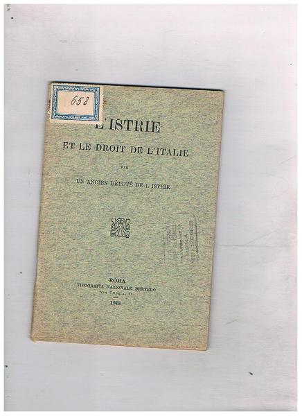 L'Istrie et le droit de l'Italie.