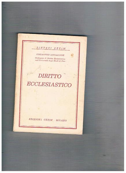 Diritto ecclesiastico. Coll. Sintesi cetim.