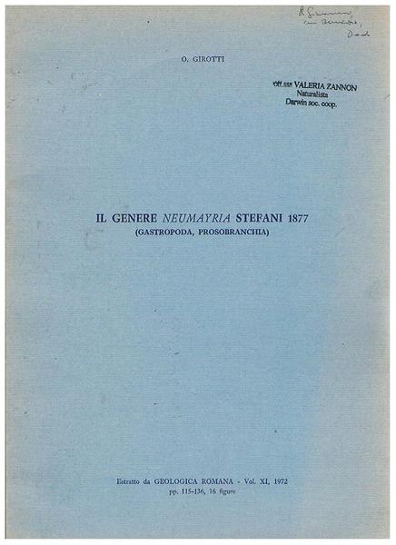Il genere Meumarya Stefani 1877 (gastropoda, prosobranchia). Estratto.