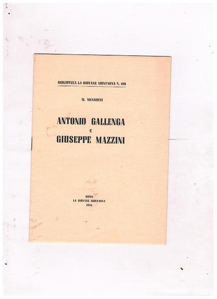 Antonio Gallenga e Giuseppe Mazzini. Estratto.