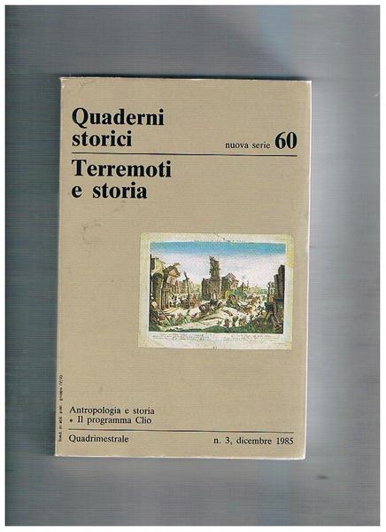Terremoti e storia. Coll. Quaderni storici quadrimestrale n° 60 el …