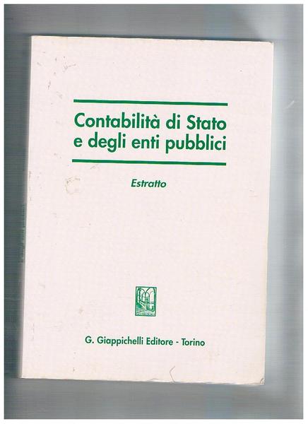 Contabilità di Stato e degli enti pubblici. Estratto.
