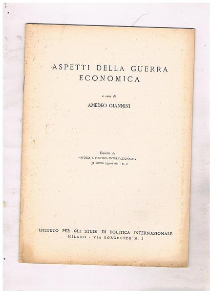 Aspetti della guerra economica. Estratto.