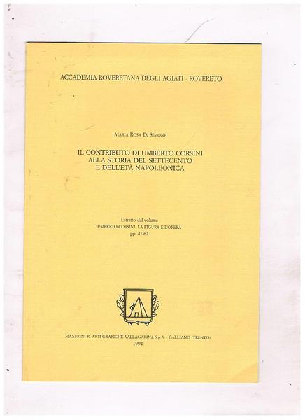 Il contributo di Umberto Corsini alla storia del Settecento e …