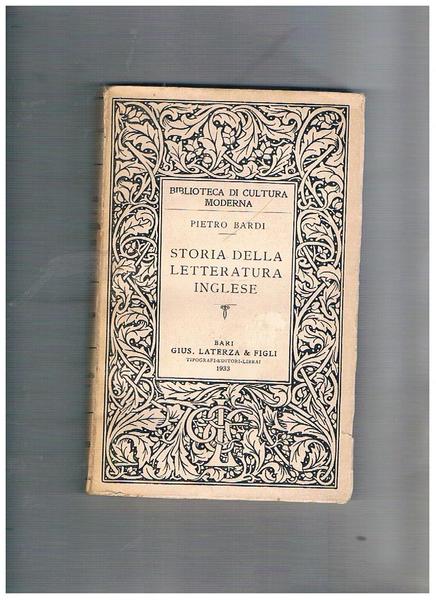 Storia della letteratura inglese.