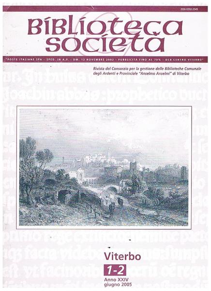 Biblioteca società, rivista del consorzio per la gestione delle bibloteche …