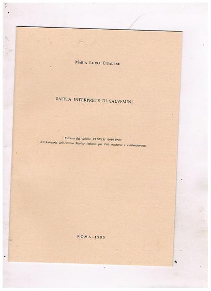 Saitta interprete di Salvemini. Estratto.