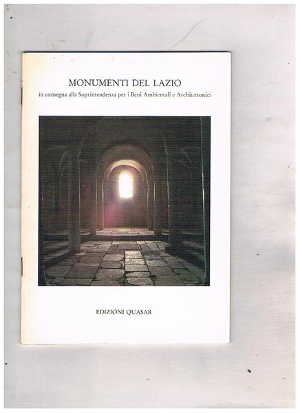 Monumenti del Lazio in consegna alla Soprintendenza per i Beni …