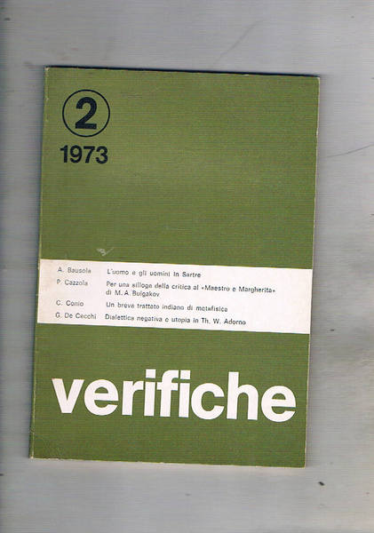 Verifiche, trimestrale n° 2 del 1973. L'uomo e gli uomini …