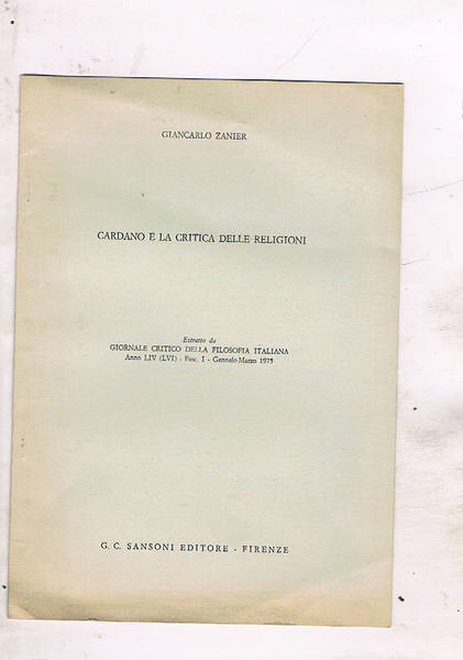 Cardano e la critica delle religioni. Estratto.