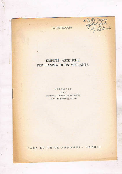 Dispute ascetiche per l'anima di un mercante. Estratto dal giornale …