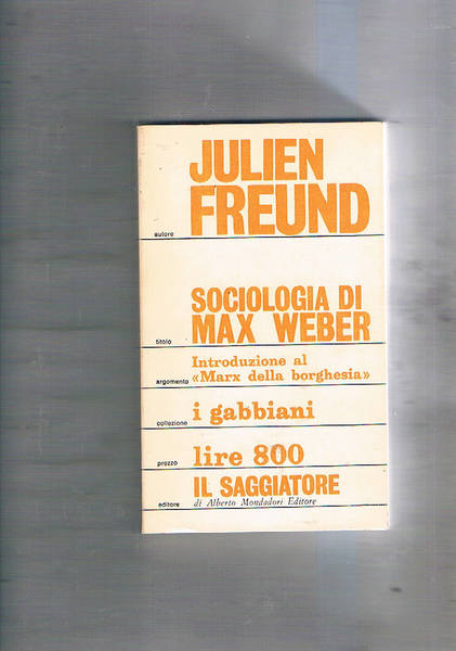 Sociologia di Max Weber, traduzione di Gemma Miani.