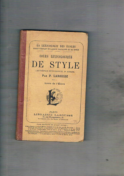 Cours lexicologique de style. (livre de l'éléve.)