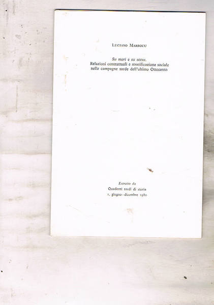 Su meri e su sotsu. Relazioni contrattuali e stratificazione sociale …