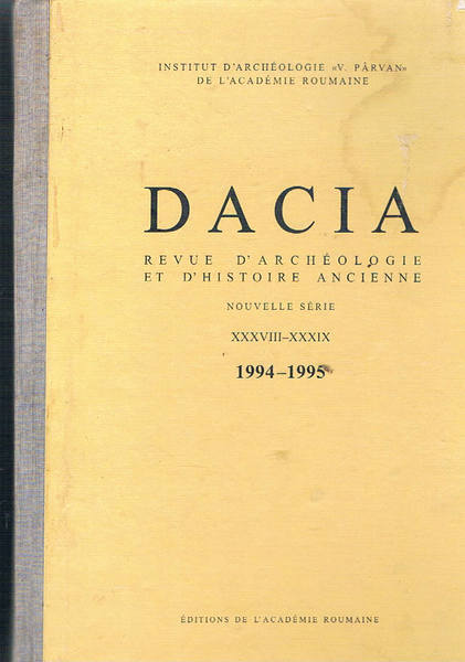 Dacia revue d'archeologie et d'histoire ancienne. nouvelle serie. disponiamo delle …
