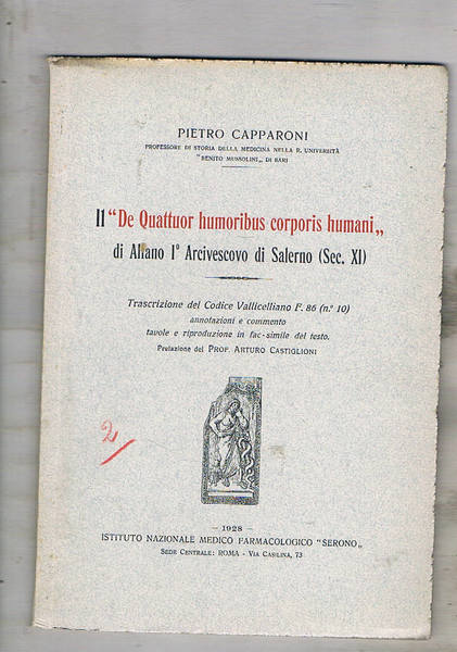 Il "De Quattuor humoribus corporis humani" di Alfano I° Arcivescovo …