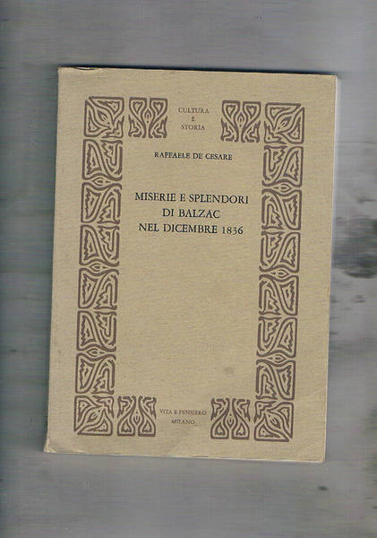 Miserie e splendori di Balzac nel dicembre 1836.