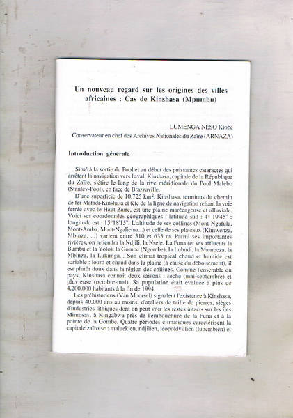 Un nouveau regard sur les origines des villes africaines: Cas …