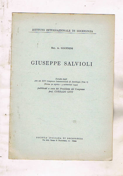 Giuseppe Salvioli. Estratto.