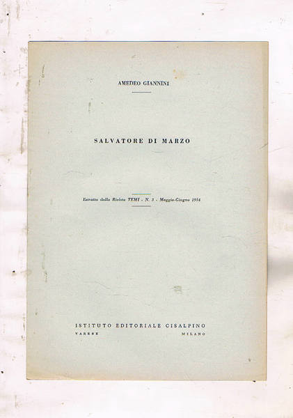 Salvatore Di Marzo. Estratto.