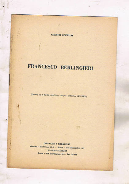 Francesco Berlingieri. Estratto.