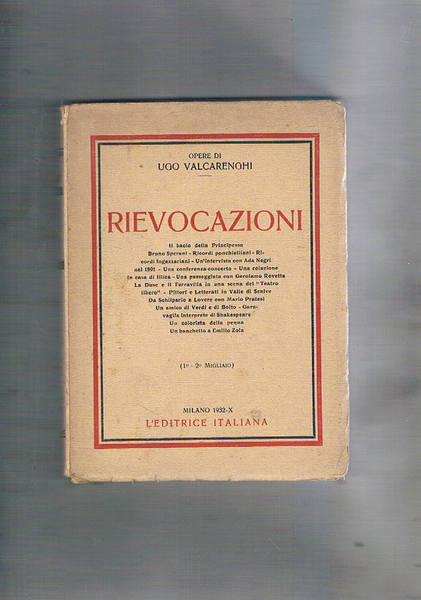 Rievocazioni. Scritti di letteratura, musica, teatro, storia, ecc.