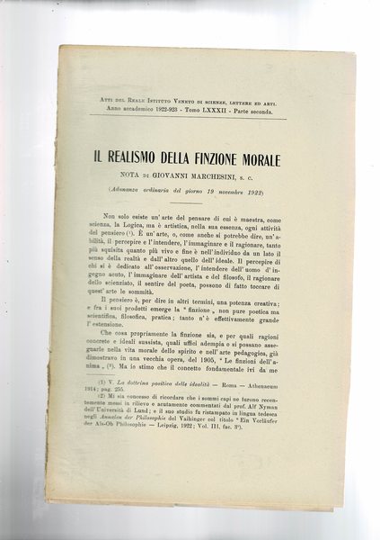 Il realismo della finzione morale. Estratto dagli Atti del Reale …