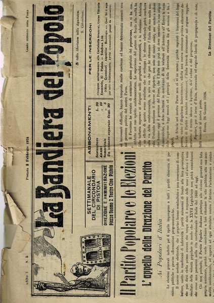 La bandiera del popolo. Settimanale del circondario di Pistoia. n° …