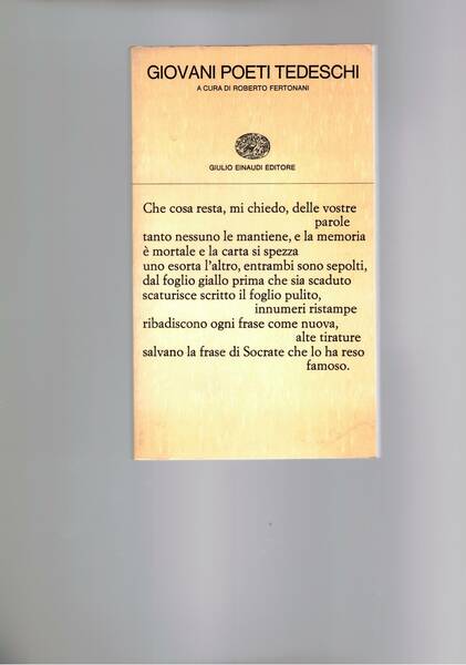 Giovani poeti tedeschi.