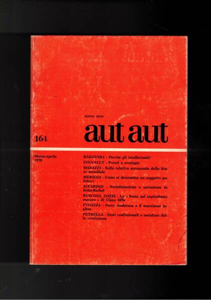 Aut aut, bimestrale n° 154 della nuova serie del 1978.