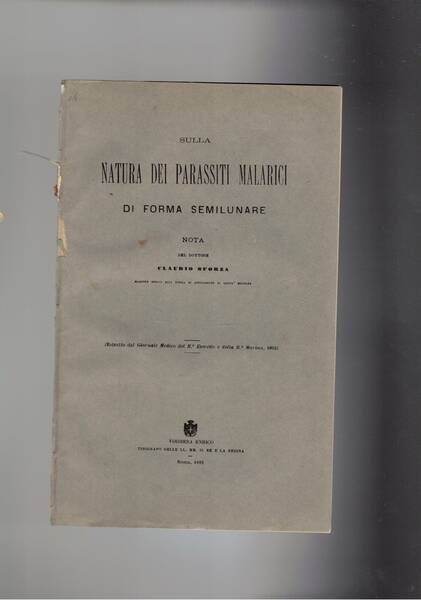 Sulla natura dei parassiti malatici di forma semilunare. Nota. Estratto.