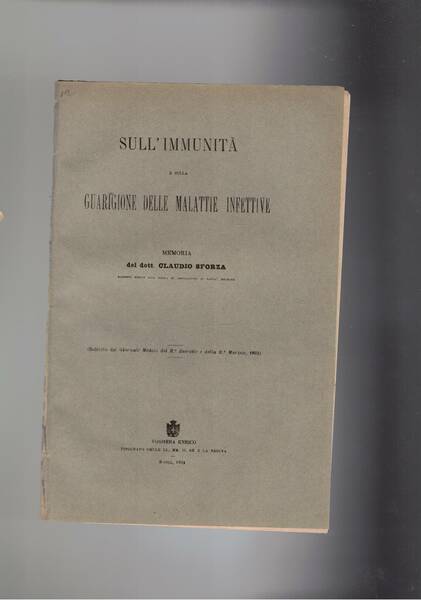 Sull'immunità e sulla guarigione delle malattie infettive. Estratto.