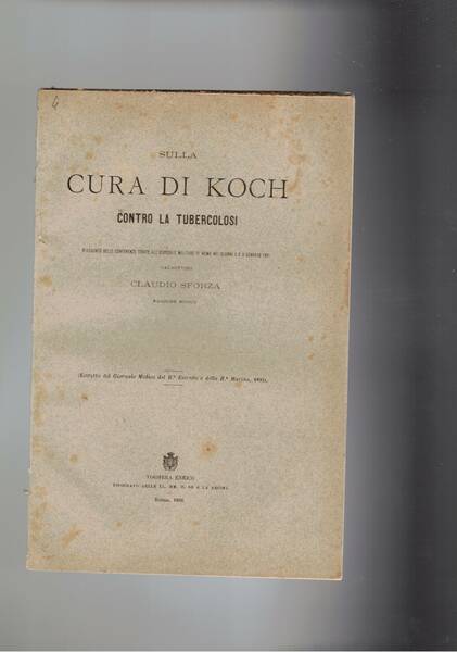 Sulla cura di Koch contro la tubercolosi. Riassunto delle conferenze… …