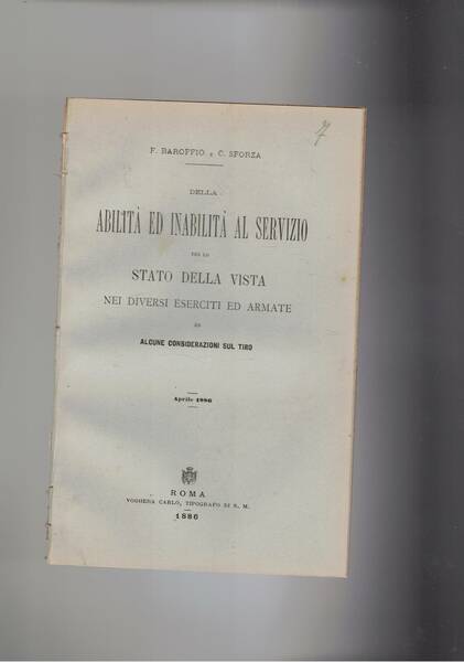 Della abilità ed inabilità al servizio pe lo stato della …
