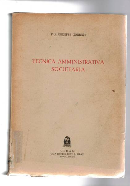 Tecnica amministrativa societaria.