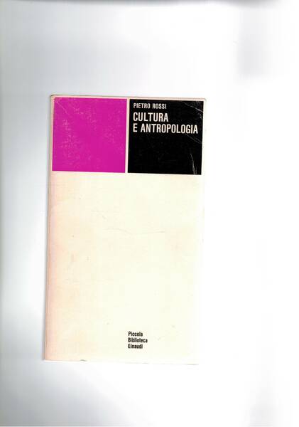 Cultura e antropologia. Coll. PBE.