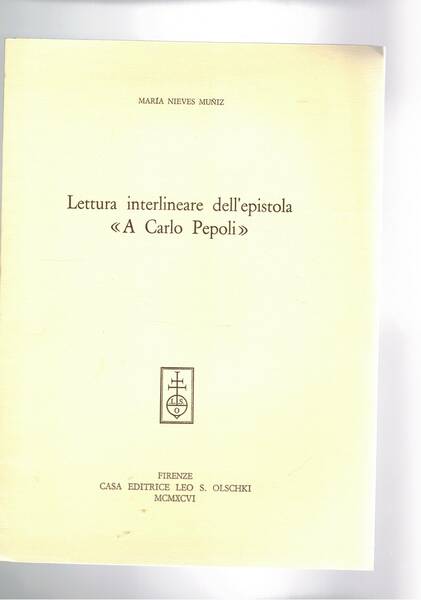 Lettura interlineare dell'epistola "A Carlo Pepoli". Estratto.