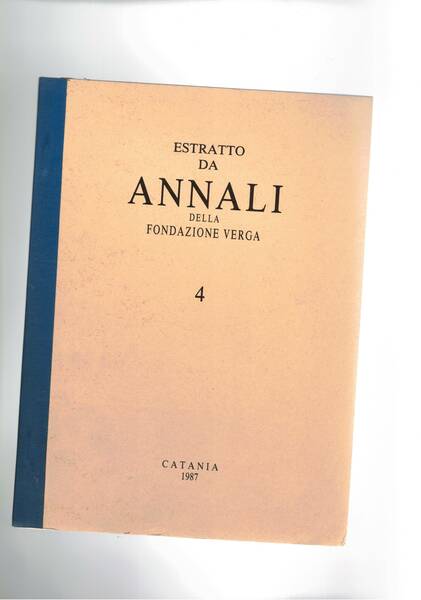 L'elaborazione di Fantasticheria. Estratto dagli annali della fondazione Verga.