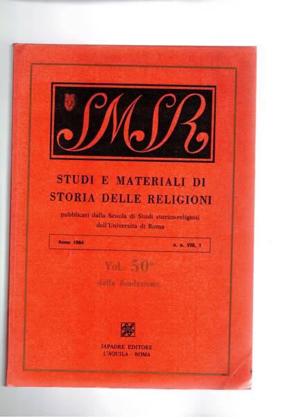 Studi e materiali di storia delle religioni. anno 1984 e …