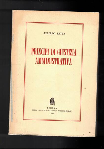 Principi di giustizia amministrativa.