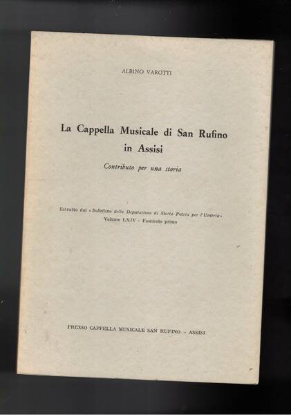 La cappella musicale di San Rufino in Assisi, contributo per …