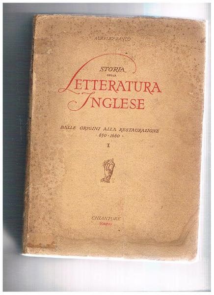 Storia della letteratura inglese dalle origini alla restaurazione 650-1660.