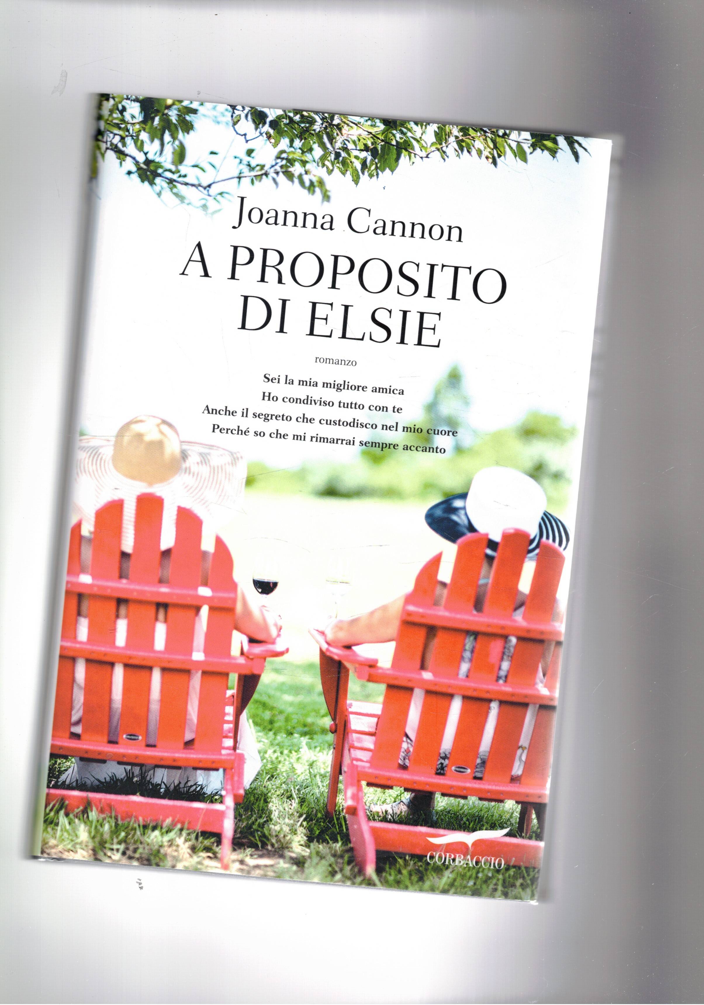 A proposito di Elsie. Romanzo.