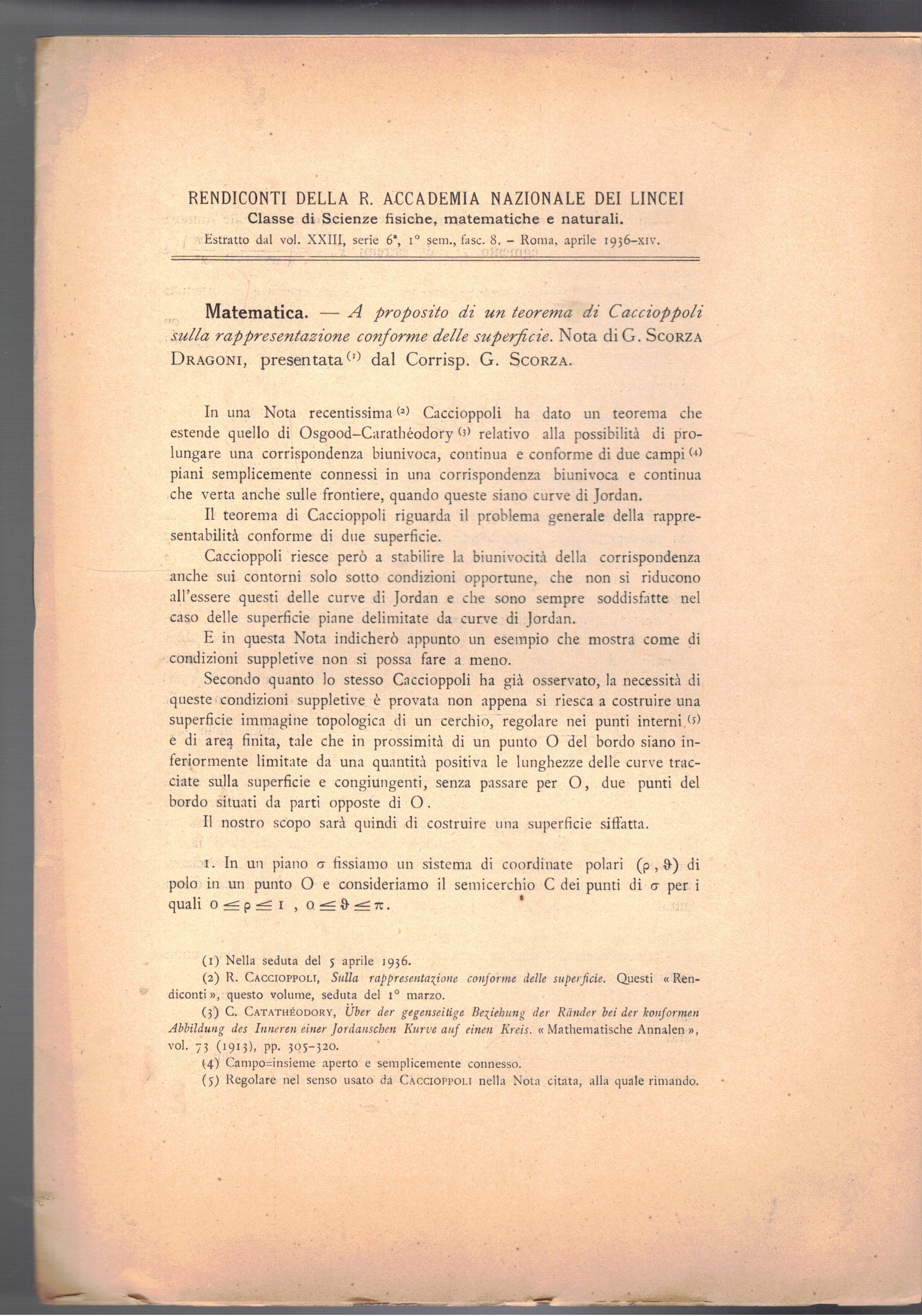 A proposito di un teorema di Caccioppoli sulla rappresentazione conforme …