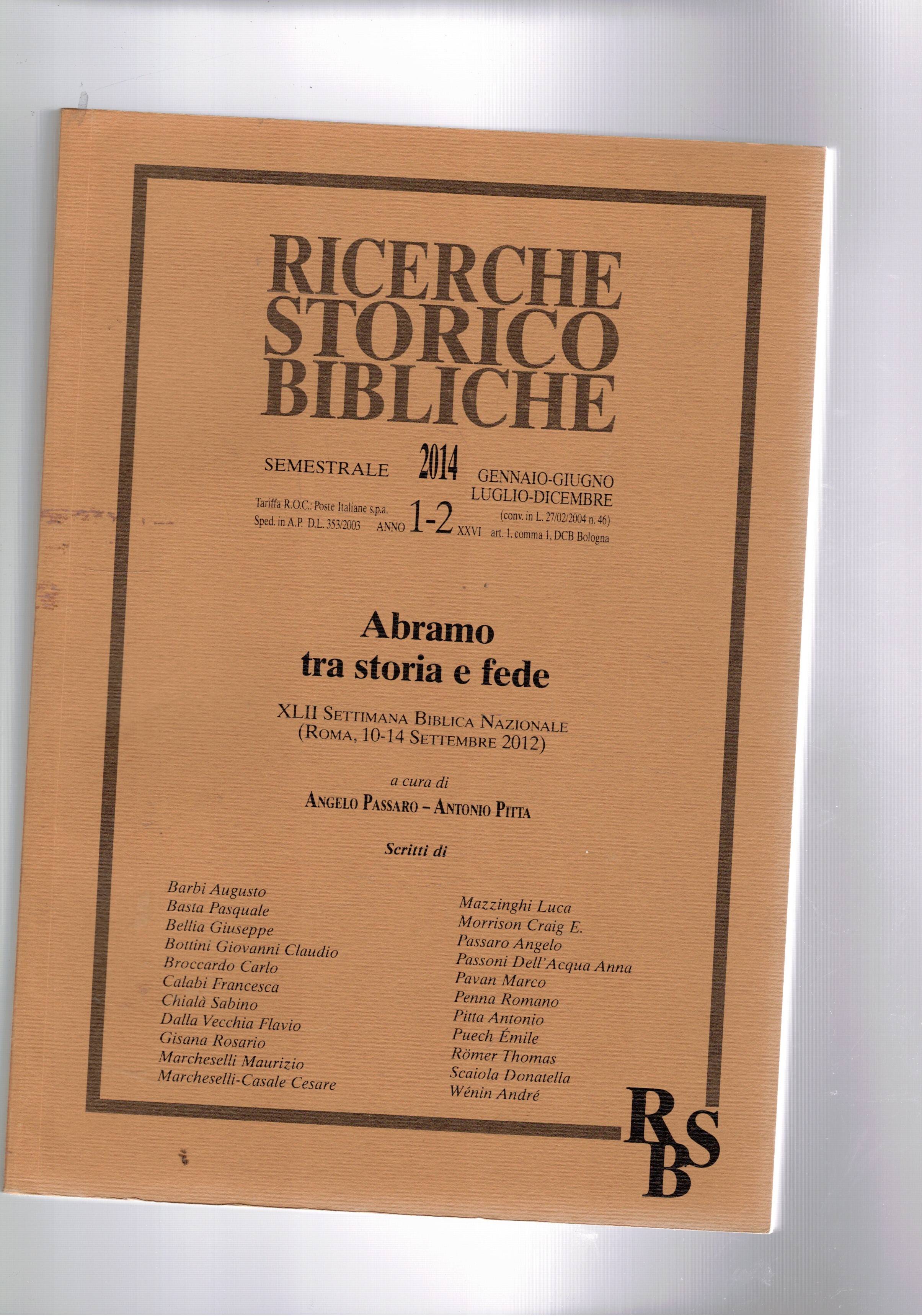 Abramo storia e fede. Semestrale 1-2 gen-dic 2014. di Ricerche …