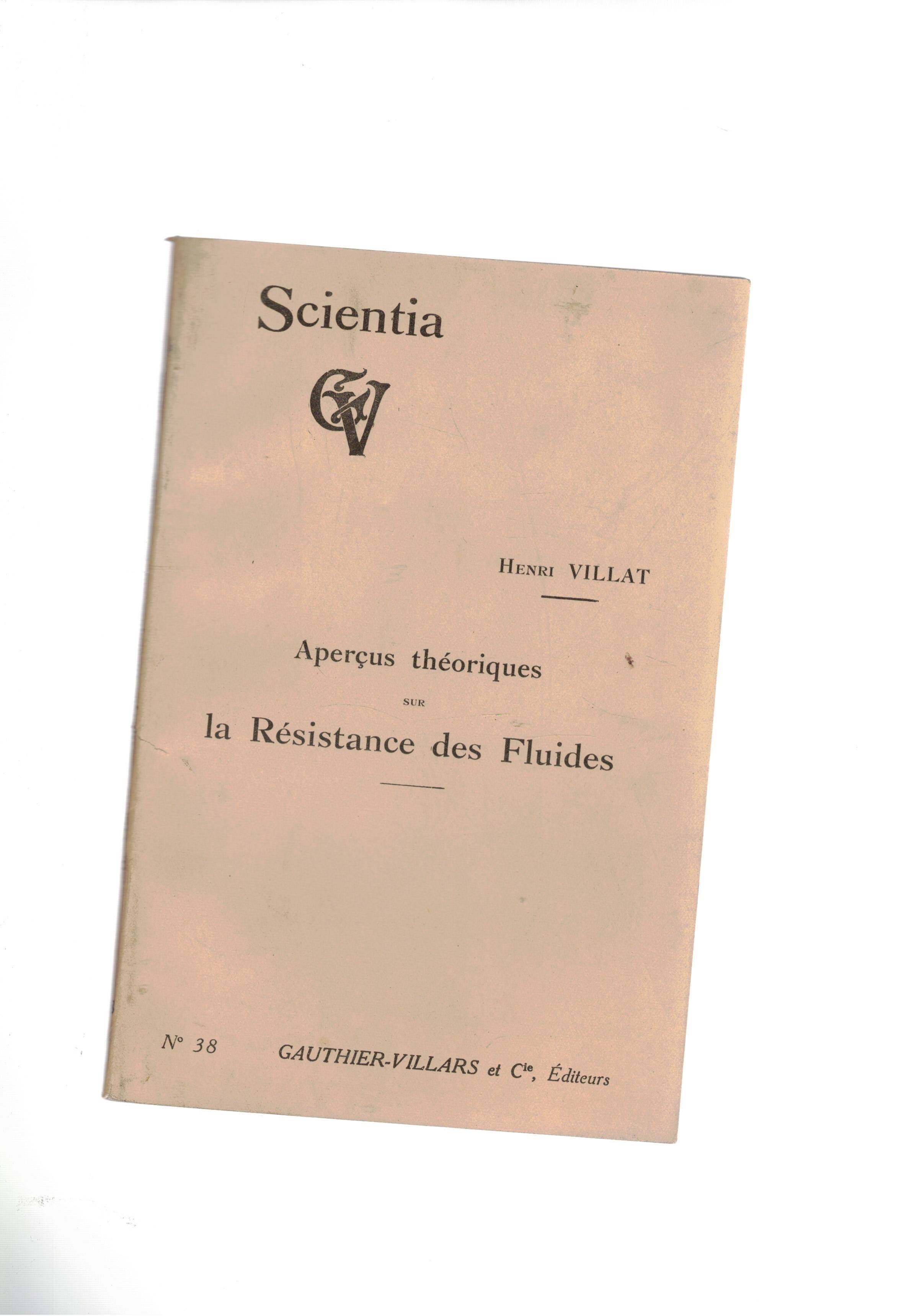 Aperçus théoriques sur la Résistance des Fluides. n° 38 di …