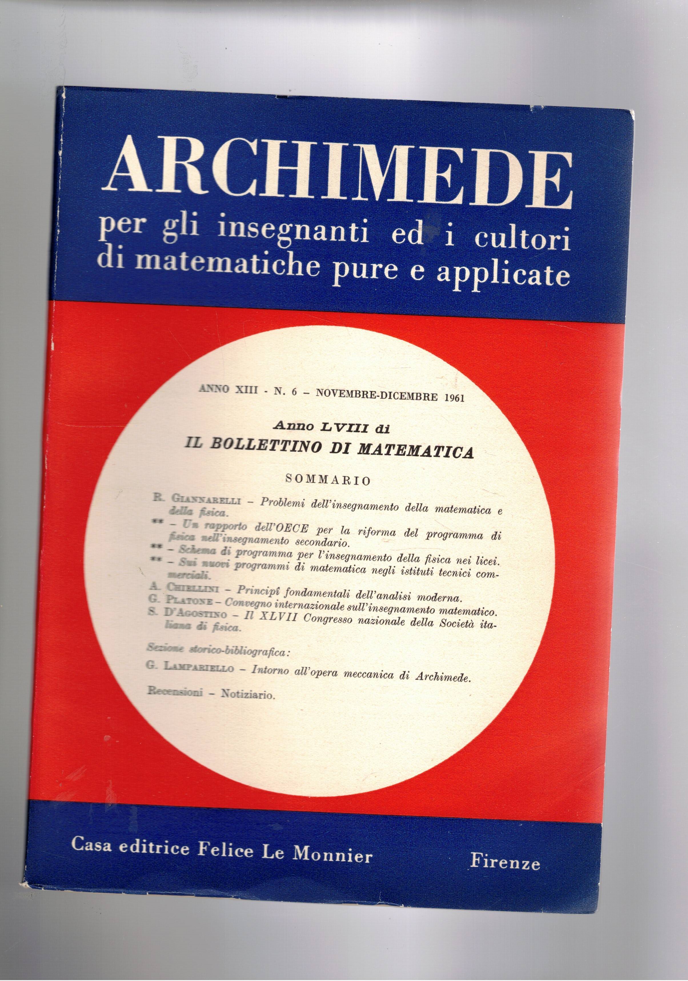 Archimede, rivista bimestrale per gli insegnanti e i culturi di …