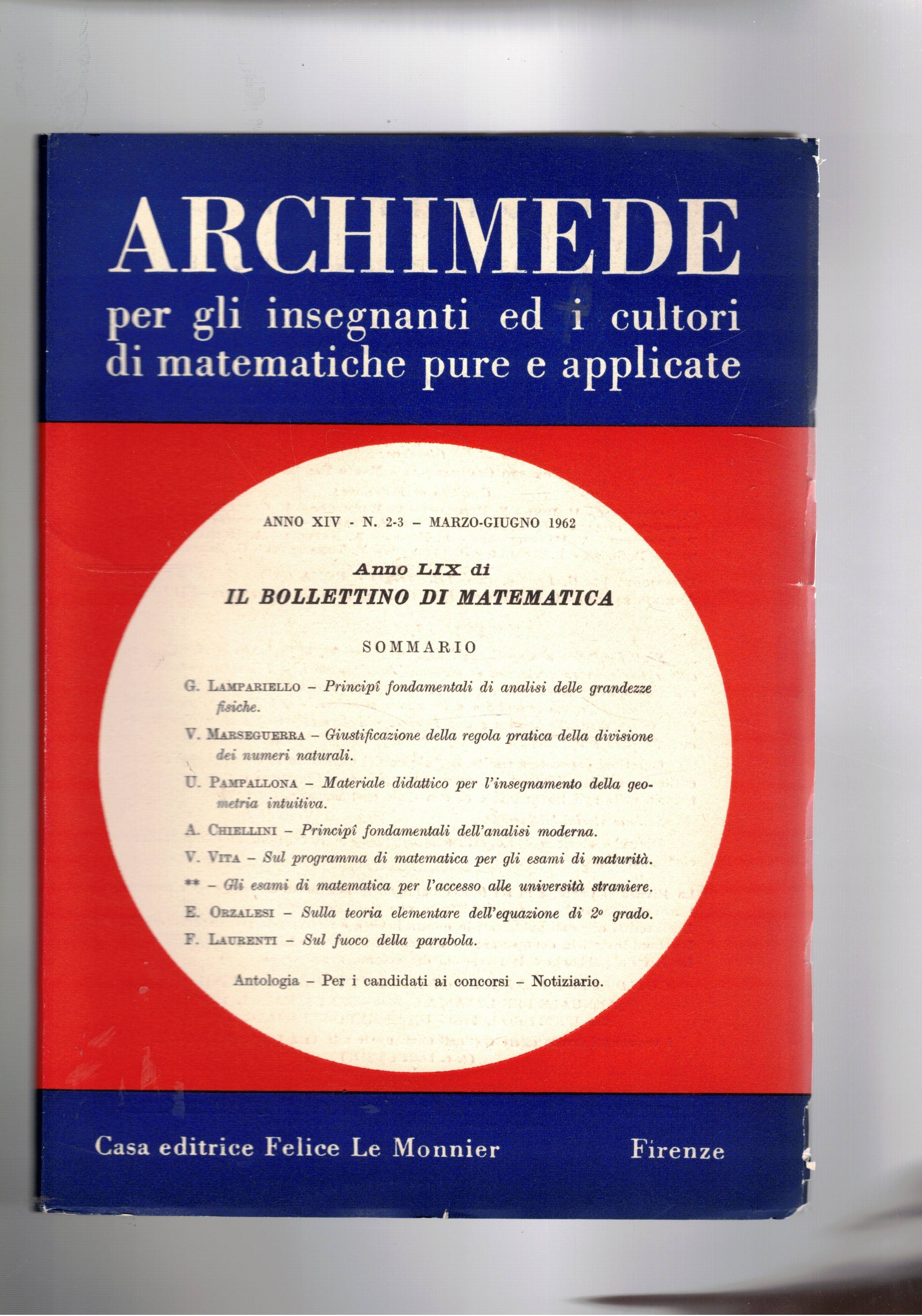 Archimede, rivista bimestrale per gli insegnanti e i culturi di …