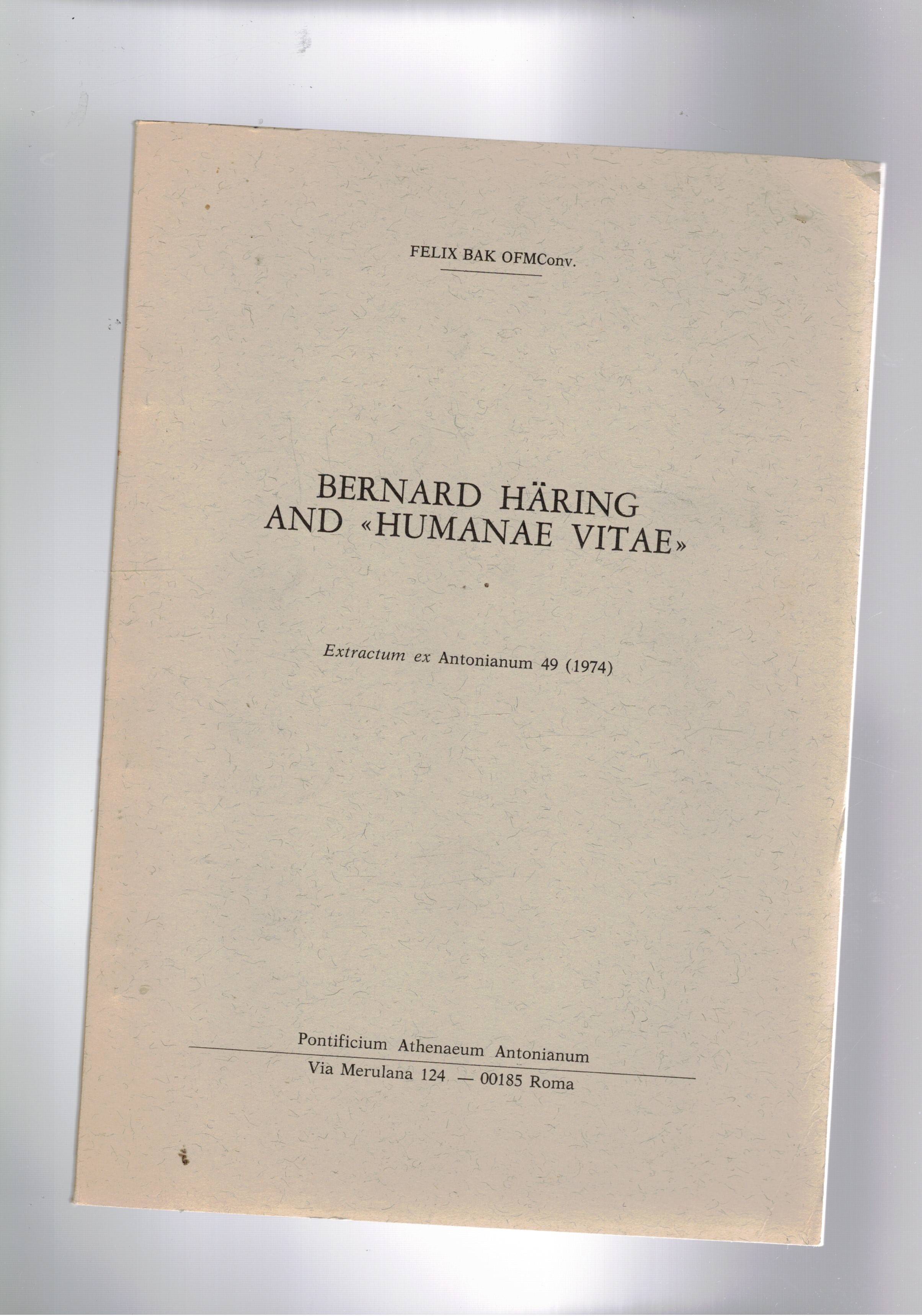 Bernard Haring and "Humanae Vitae". Estratto.