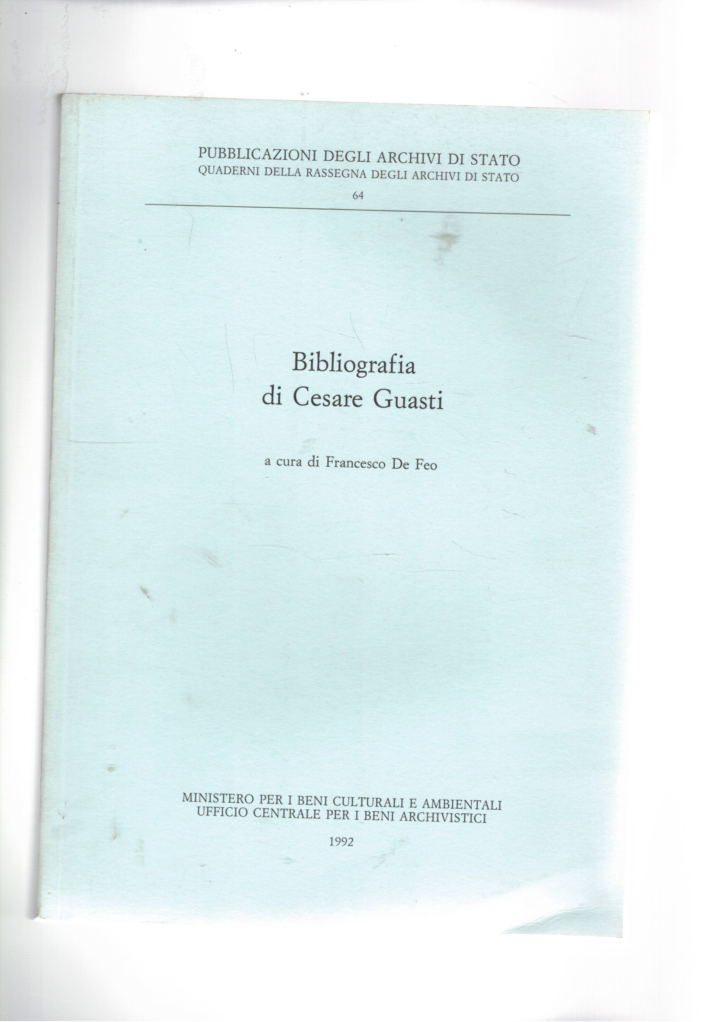 Bibliografia di Cesare Guasti.